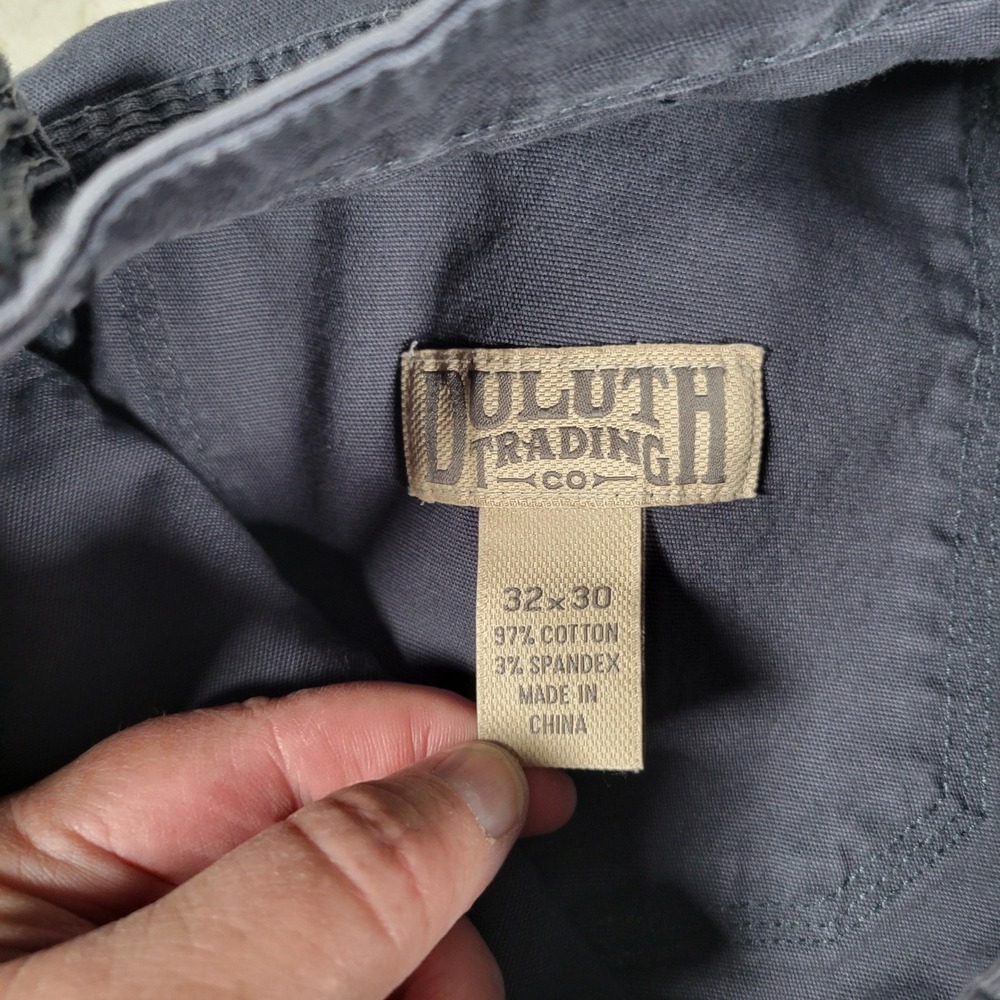 Duluth Trading Co Flex Fire Hose Cargo Pants Mens 32x30 Gray Workwear Utility - Picture 10 of 14